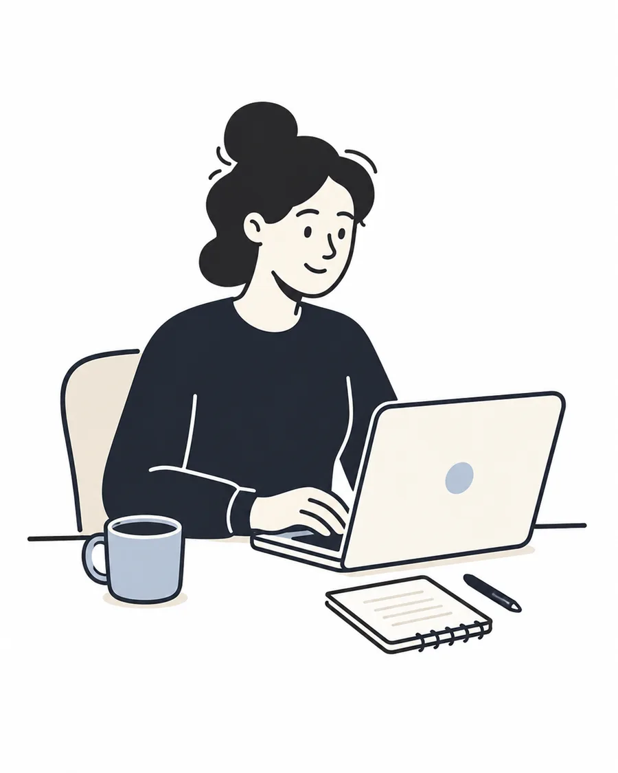 An accountant working at her laptop